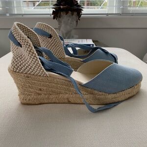 NWOB Soludos Marseilles Wedge in dolphin blue